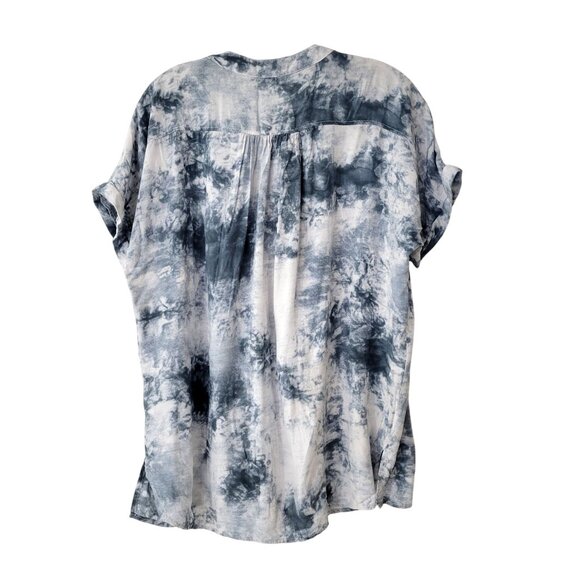 Easel Los Angeles Gray Tie Dye Rayon Shirt - Picture 3 of 4
